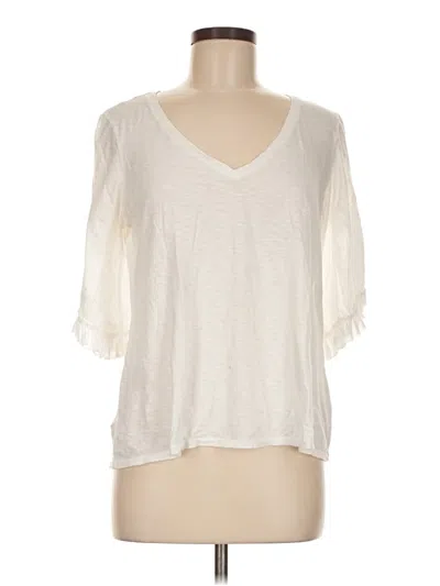Pre-owned Michael Stars 3/4 Sleeve T-shirt In White