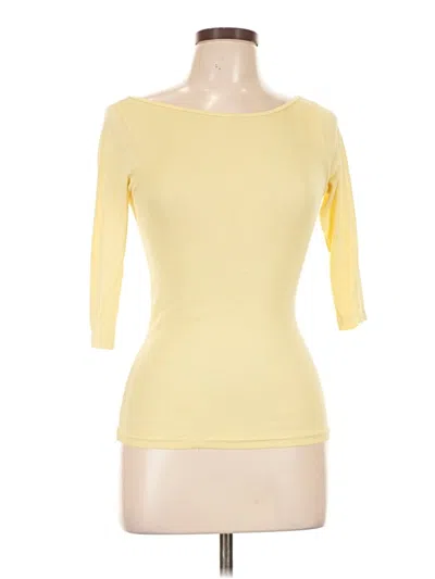 Pre-owned Michael Stars 3/4 Sleeve T-shirt In Yellow
