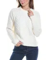 Michael Stars Adina Cable Stitch Sweater In White