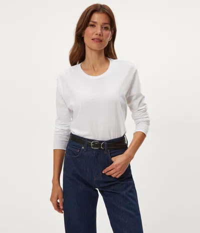 Michael Stars Aiko Crewneck Long Sleeve Tee In White