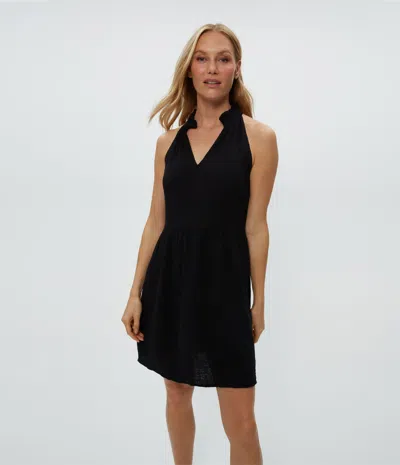 Michael Stars Alessa Split Neck Dress In Black