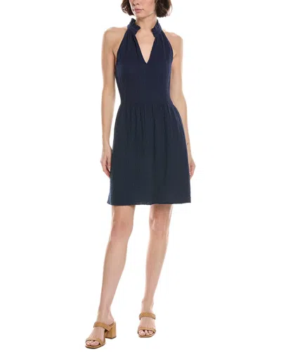 Michael Stars Alessa Split Neck Dress In Blue