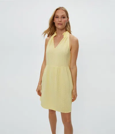 Michael Stars Alessa Split Neck Dress In Lemonade