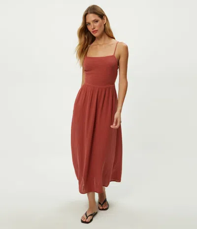Michael Stars Allora Gauze Dress In Burgundy