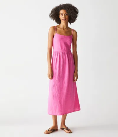 Michael Stars Allora Gauze Dress In Azalea
