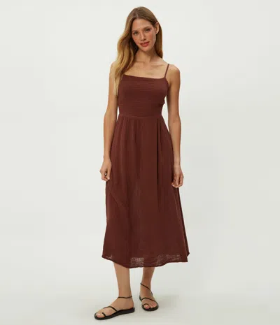 Michael Stars Allora Gauze Dress In Brown