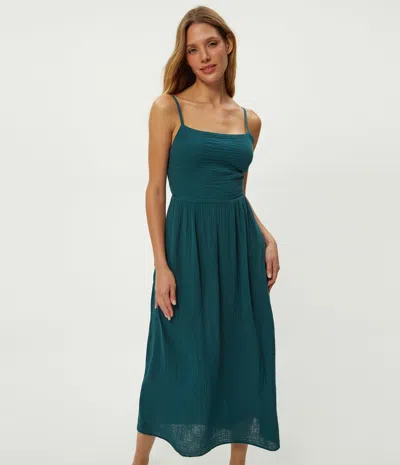 Michael Stars Allora Gauze Dress In Green