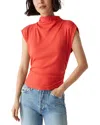 Michael Stars Amara Crop Tee In Cherry