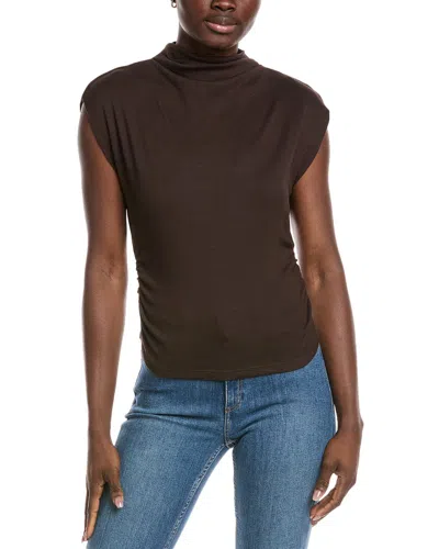 Michael Stars Amara Mock Neck Top In Brown