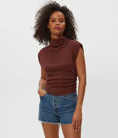 Michael Stars Amara Power Shoulder Tee In Blue