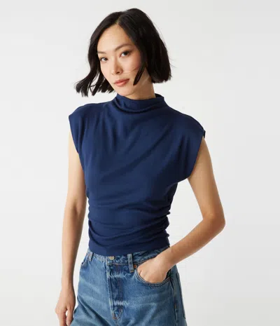 Michael Stars Amara Power Shoulder Tee In Lemonade