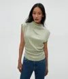 Michael Stars Amara Power Shoulder Tee In Seacrest