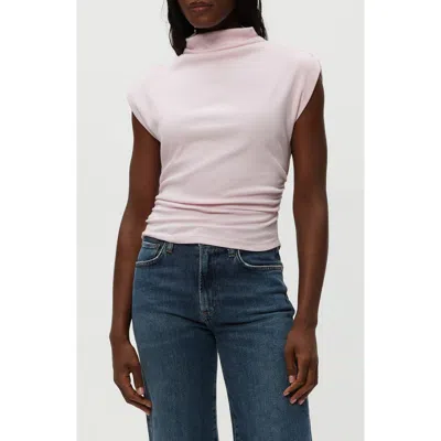Michael Stars Amara Ruched Cowl Neck Rib T-shirt