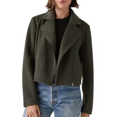 Michael Stars Amelia Moto Jacket In Charcoal In Pink