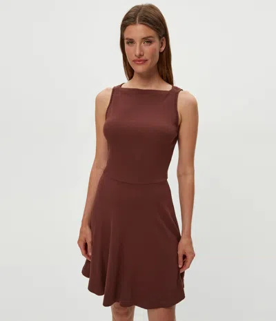 Michael Stars Andy Mini Skater Dress In Brown