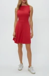 Michael Stars Andy Mini Skater Dress In Red