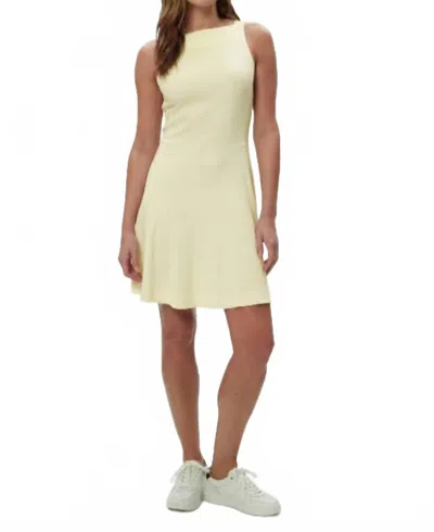 Michael Stars Andy Ultra Rib Skater Dress In Buttercup In Yellow