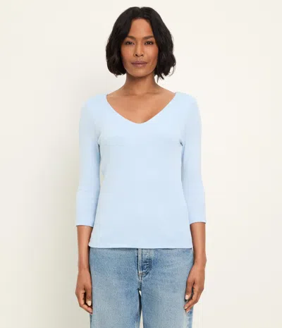Michael Stars Angelina Shine V-neck Tee In Blue