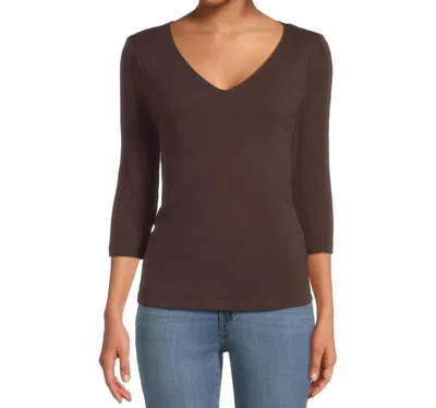 Michael Stars Angelina Shine V-neck Tee In Java In Multi