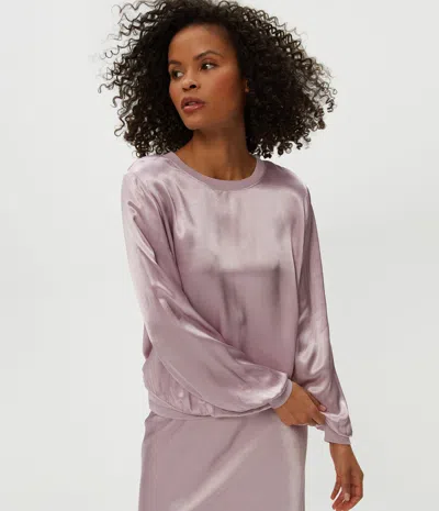 Michael Stars Ariel Satin Sweatshirt In Purple