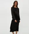 Michael Stars Ariel Satin Sweatshirt In Black