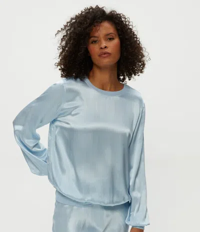 Michael Stars Ariel Satin Sweatshirt In Fountain