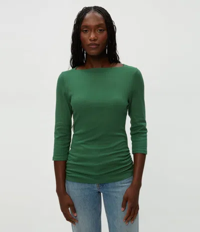 Michael Stars Asha 3/4 Sleeve Straight Neck Top In Palm