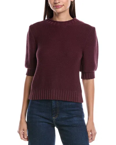 Michael Stars Astrid Puff Sleeve Sweater In Purple