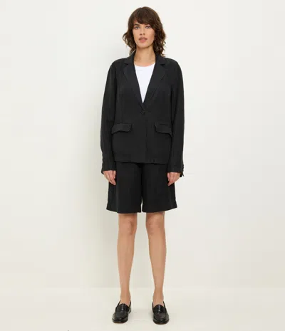 Michael Stars Aubrey Linen Blazer In Black