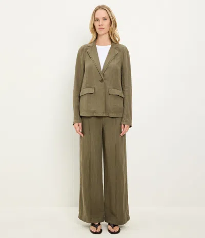 Michael Stars Aubrey Linen Blazer In Green