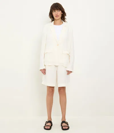 Michael Stars Aubrey Linen Blazer In Parchment In Neutral