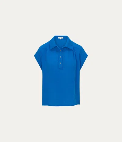 Michael Stars Avalon Gauze Top In Blue