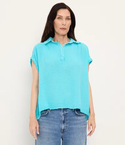 Michael Stars Avalon Gauze Top In Blue