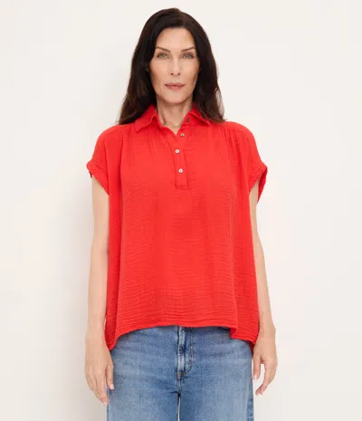 Michael Stars Avalon Gauze Top In Blue