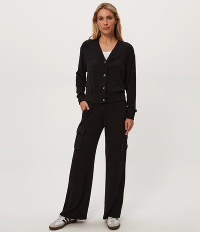 Michael Stars Avery Ribbed Cargo Pant In Black