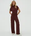 Michael Stars Avery Ribbed Cargo Pant In Brown