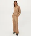 Michael Stars Avery Ribbed Cargo Pant In Brown