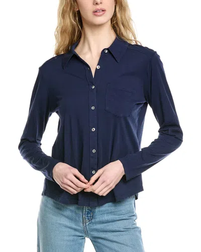 Michael Stars Ayla Button-down Shirt In Black