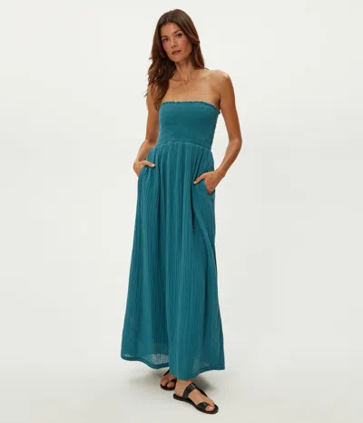 Michael Stars Bahia Smocked Dress In Green