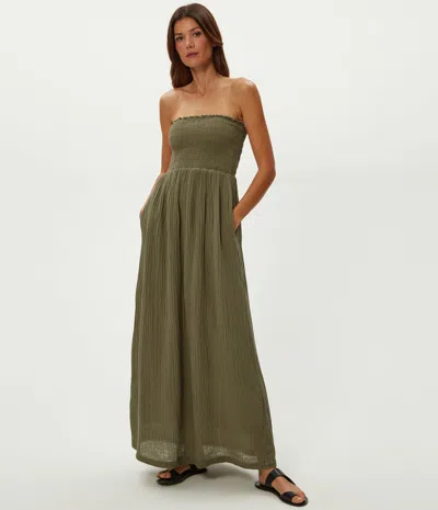 Michael Stars Bahia Smocked Dress In Green