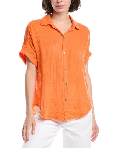 Michael Stars Bailey Button-down Shirt In Orange