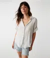 Michael Stars Bailey Gauze Button Down Shirt In Crescent