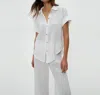Michael Stars Bailey Cotton Gauze Button-down Shirt In White