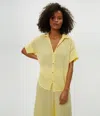 Michael Stars Bailey Gauze Button Down Shirt In Lemonade