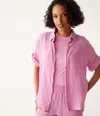 Michael Stars Bailey Gauze Button Down Shirt In Salt Water