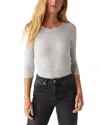 Michael Stars Banded Crewneck Tee In Hematite
