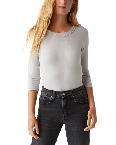 Michael Stars Banded Crewneck Tee In Hematite