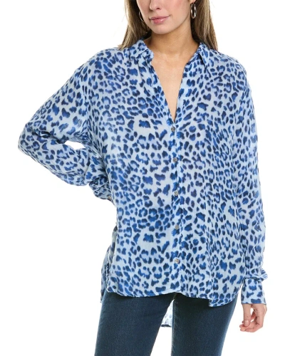 Michael Stars Barb Button-down Shirt In Blue