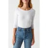 Michael Stars Dot 3/4 Sleeve Tee In White