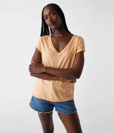 Michael Stars Baxter V-neck Tee In Tangerine